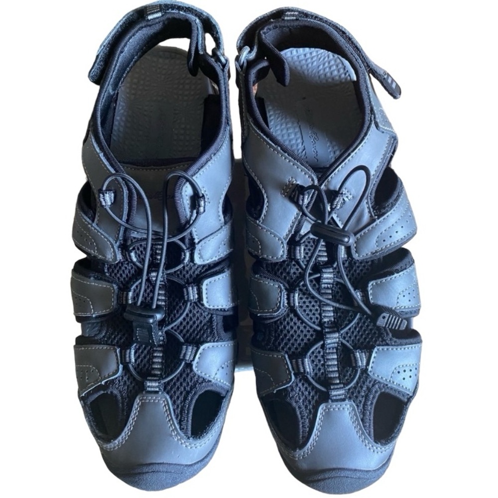 🛒🪻Eddie Bouer Men’s Breathable water shoe sandals,color gray charcoal,si…